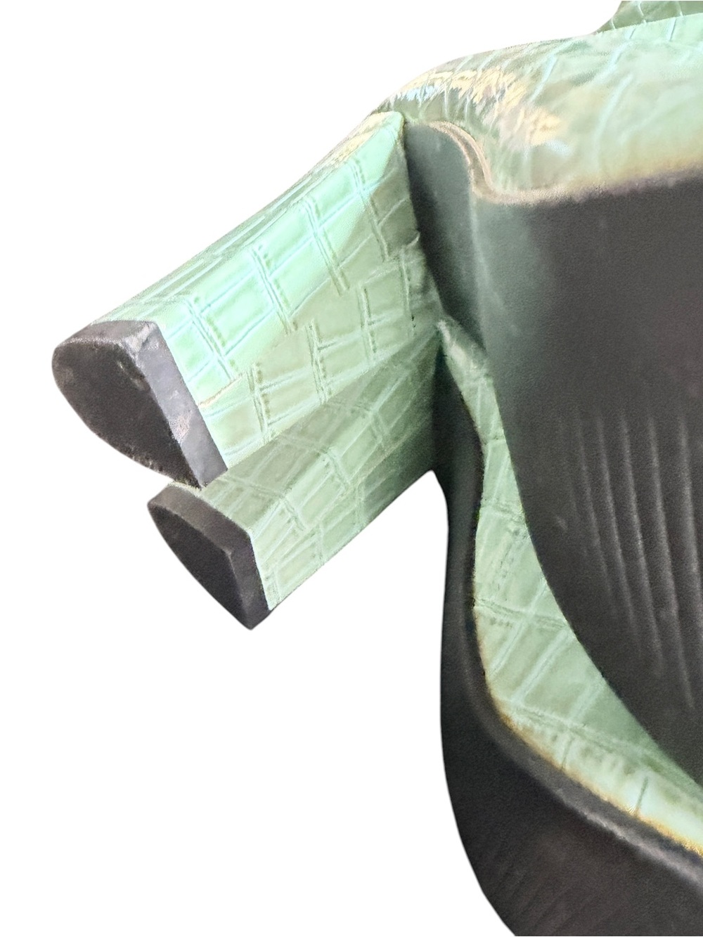 Mint Green Croc Embossed Knee High Boots Block Heel EU 37 US 6.5-7 - Picture 11 of 12